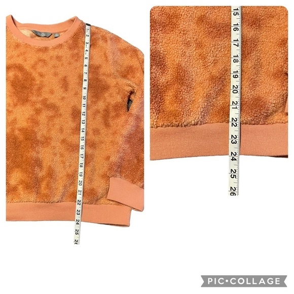 G Giuliana LounGy Clay Color Cozy Textured Sherpa Fleece Sweatshirt - Sz M - Picture 9 of 13